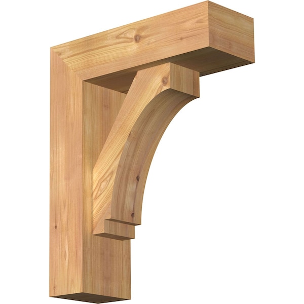Ekena Millwork Imperial Block Smooth Bracket w/ Offset Brace, Western Red Cedar, 5 1/2"W x 16"D x 20"H BKT0604X16X20IMP05SWR - main